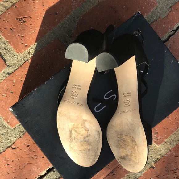 VĂŤA SPIGA vero cuoio BLACK SUEDE ANKLE STRAP heels-original box included. Sz 9.5 - Picture 5 of 5